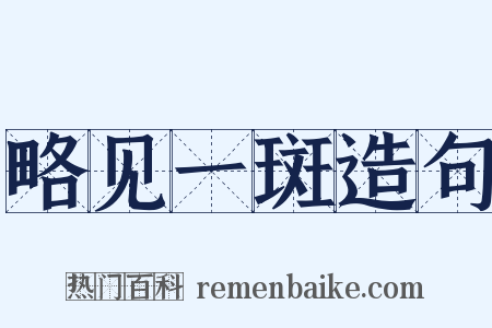 略见一斑造句是什么意思的图片